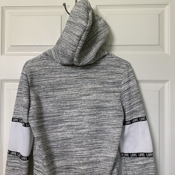 Love Women’s Small Gray Sweatshirt Hoodie Full Zip Long Sleeve - Picture 5 of 8